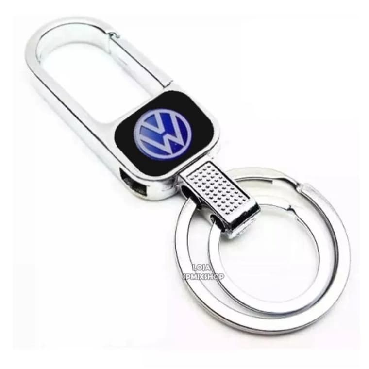 Chaveiro Metal Volkswagen Carro Mosquetão Gatilho Com 2 Argolas