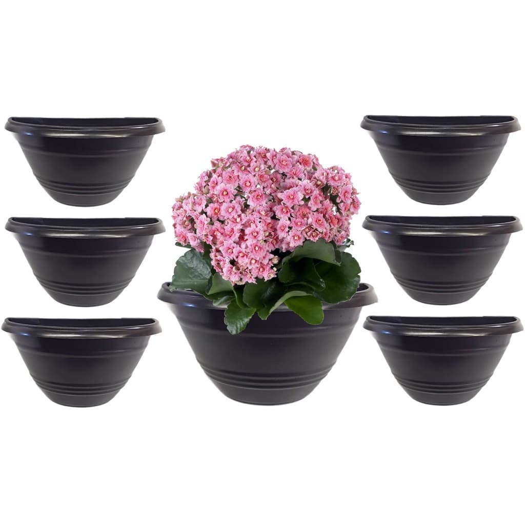 6 Vasos de Parede Meia Lua Mini 450 ml Para Jardim Vertical