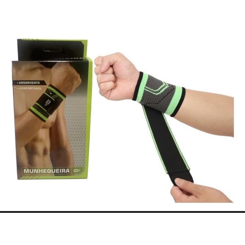 Munhequeira Compressão Pulso Academia Exercícios Casa Peso -Envio Rapido