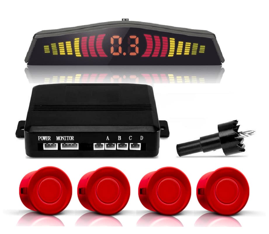 Kit Sensor Estacionamento Ré Universal Vermelho Branco Prata Preto Grafite Azul