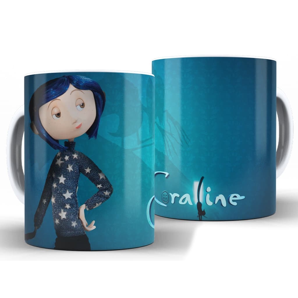 Caneca Coraline - Xícara Personalizada 325ML Porcelana Cerâmica