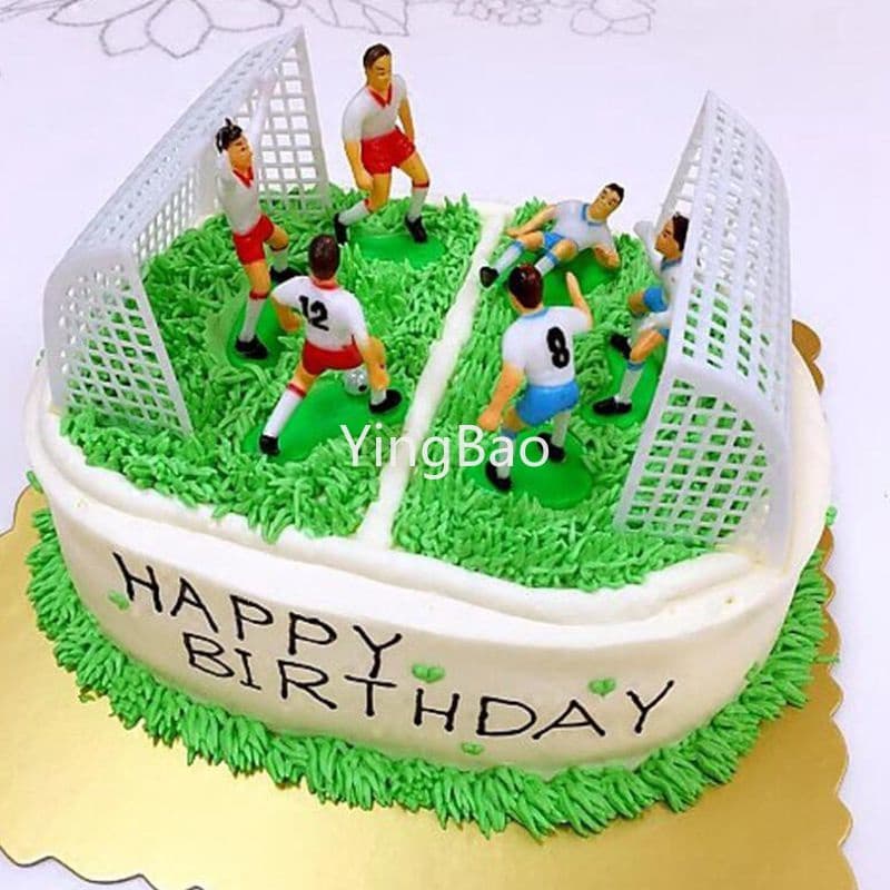 1 Conjunto Mini Futebol Menino Boneca Gol Tema Bolo De Aniversário Topper Decoração Acessórios Modelo De Brinquedo De Cozimento DIY