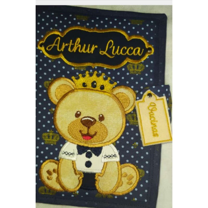 capa proteção para caderneta de vacinação, bordado personalizado capa capinha para caderneta de vacinas enxoval bebê
