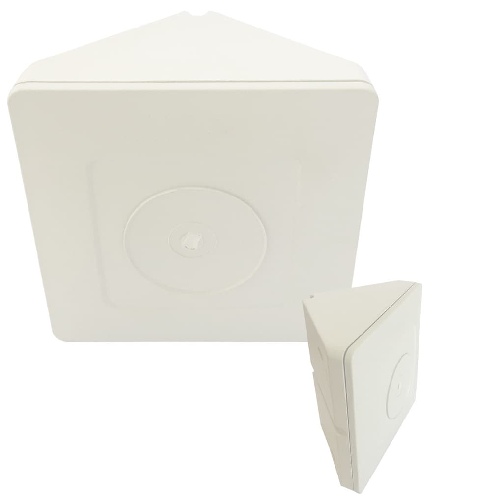 Caixa Sobrepor Cftv Triangular Branca 8,5x8,5x4,5cm