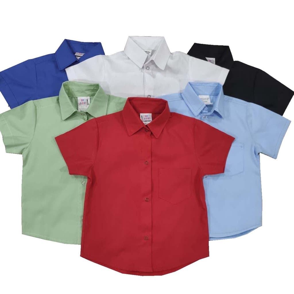 Camisa Social Manga Curta Infantil Menino Diversas Cores TOP