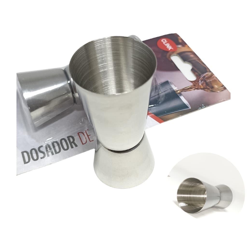 Copo Dosador Medidor Duplo De Aço Inox Para Cozinha E Bar Para Bebida Drinks Caipirinha Gin Whiskey