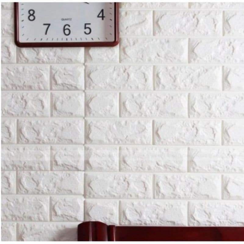 Painel Placa 3d Tijolo Branco Espuma Adesiva 70 X 76 Revestimento de Parede