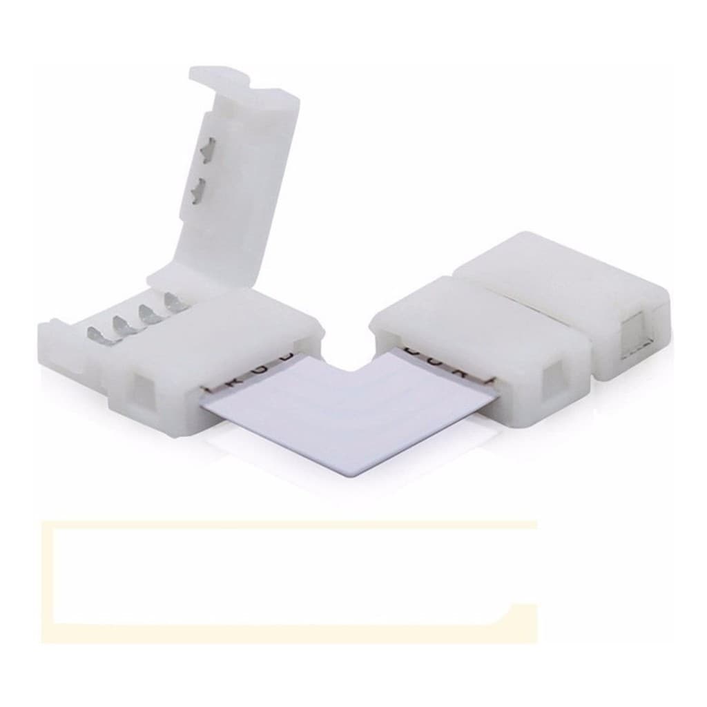 Kit 02 Conector Emenda para Fita de Led 4 vias Rgb 5050 3528 L Sem Solda