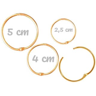 Argola Metal Articulada Dourada Para Encadernação