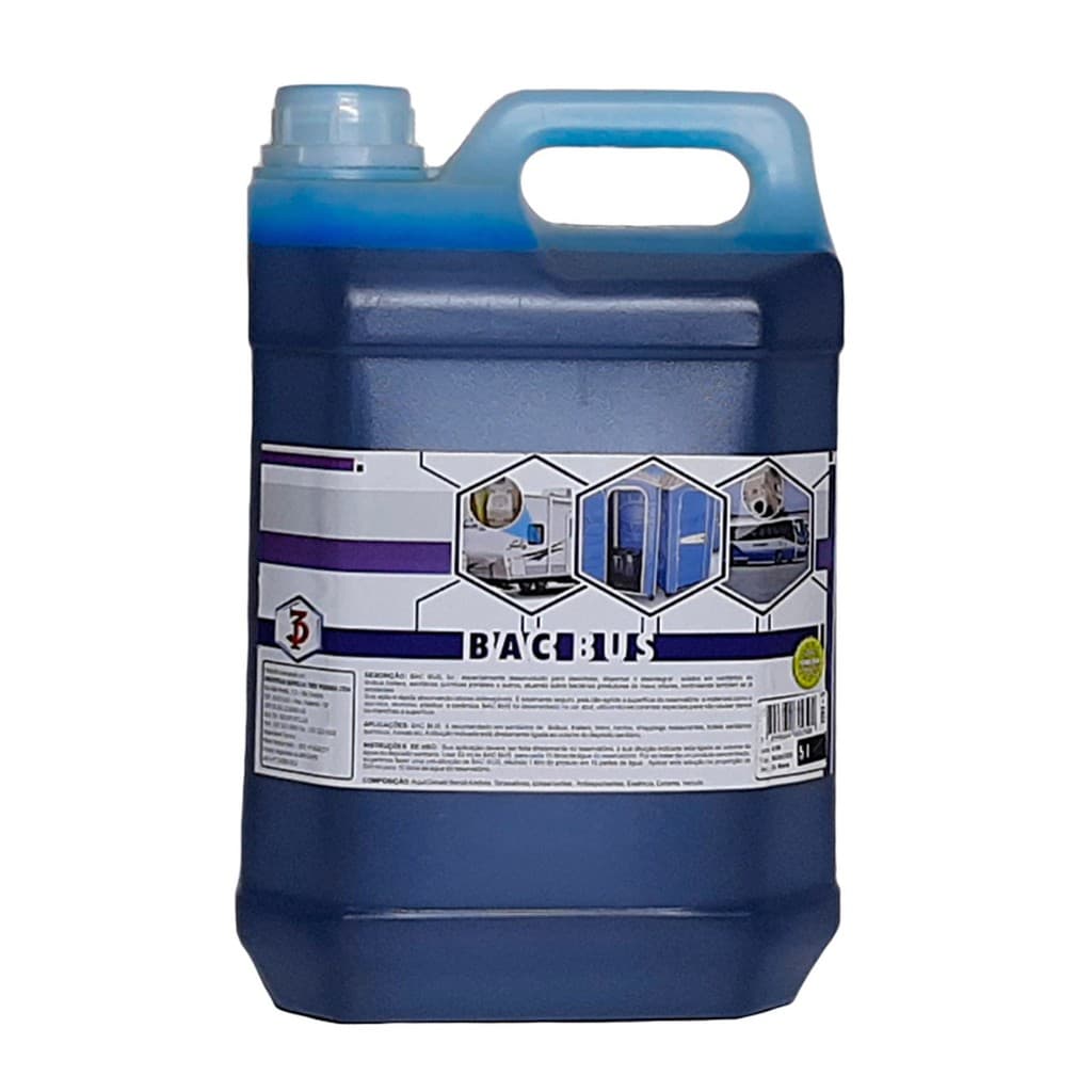 BAC BUS 3 Poderes 5 LTS - Desinfetante Bactericida para Banheiros Moveis e Toaletes