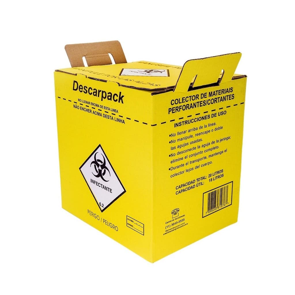 Caixa Coletora 7 Litros Perfurocortante Descarpack