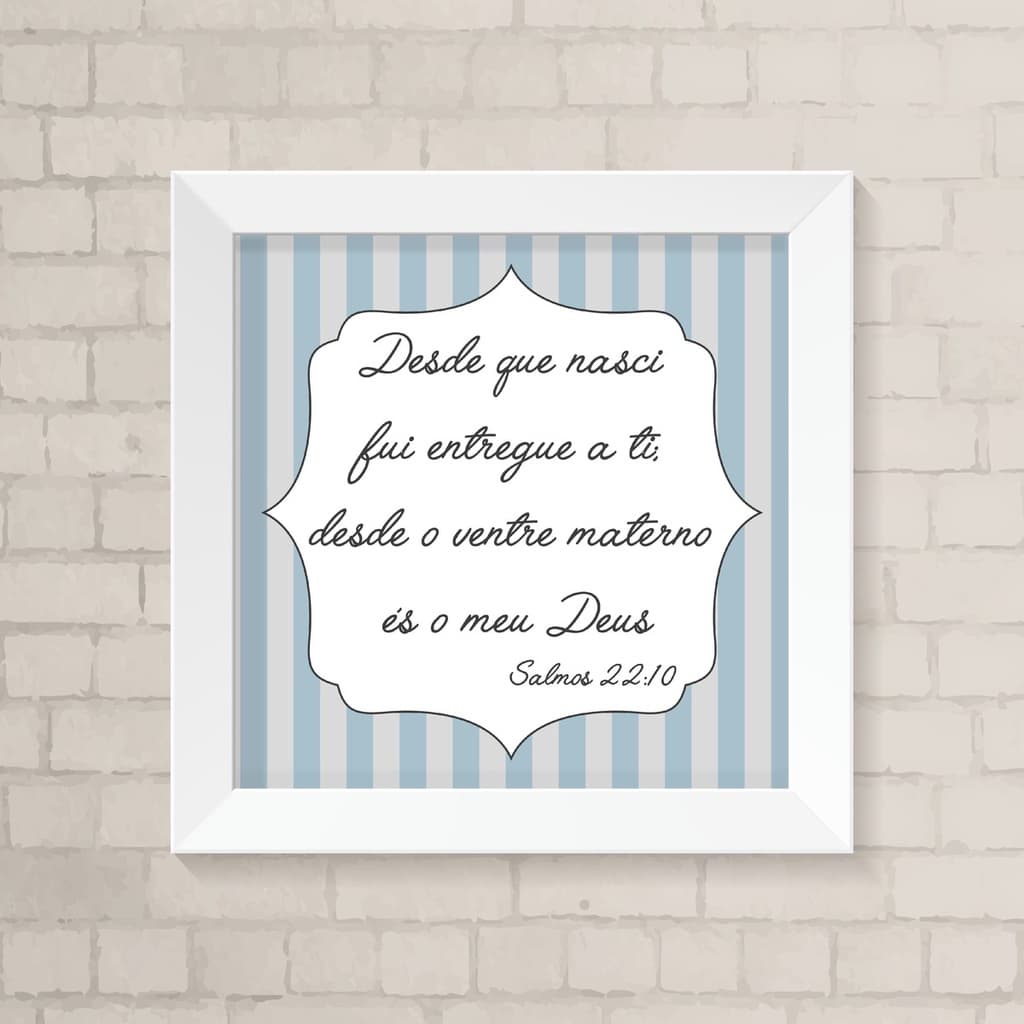 Quadros de decoração - decorativos - para quarto de bebê - versículo bíblico - 1 peça
