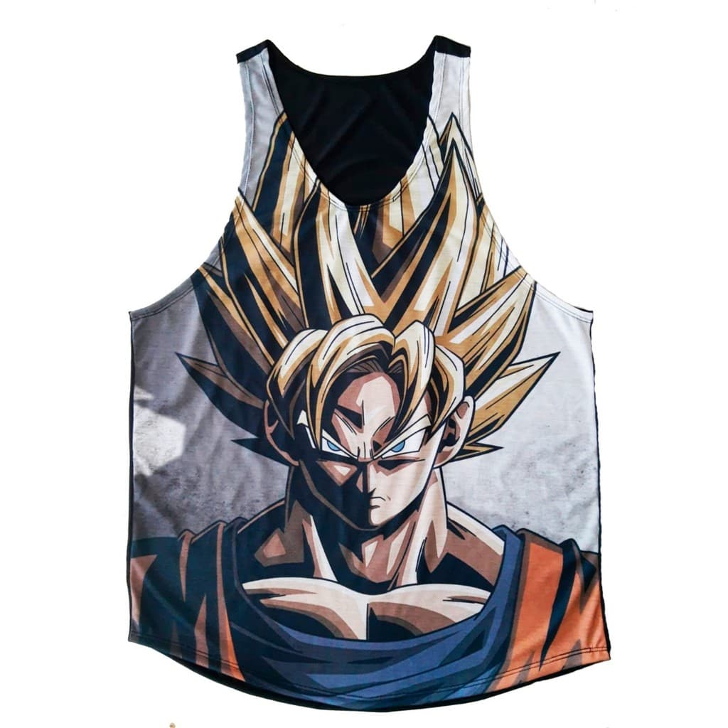 Regata treino musculação academia rosto goku