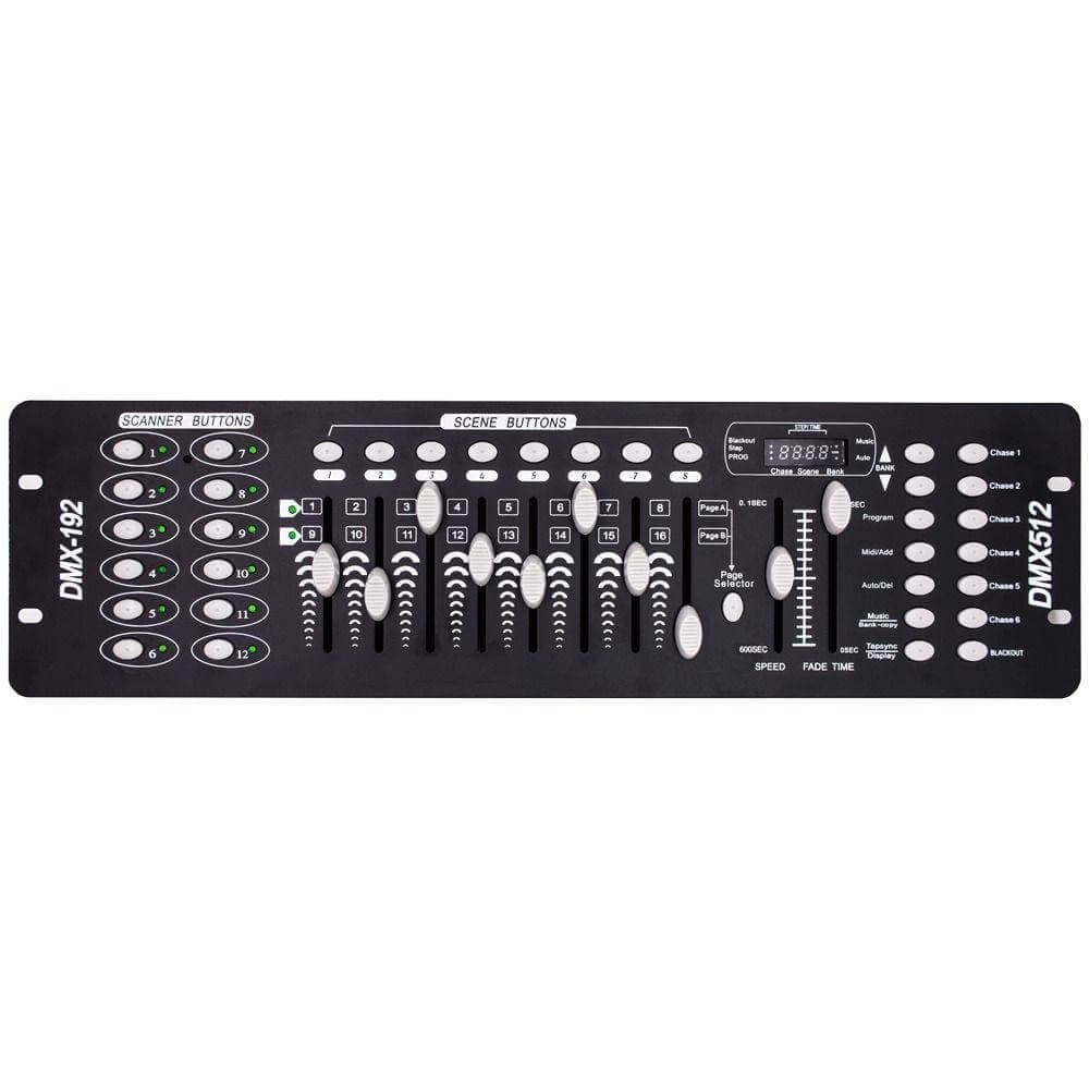 Mesa DMX 512 192 Canais Controladora de Iluminacao e Efeitos para Festas e Eventos em Geral