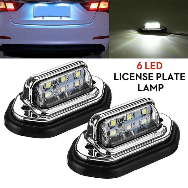 Universal 12V 24V 6 LED Placa De Luz De Matrícula De Caminhão