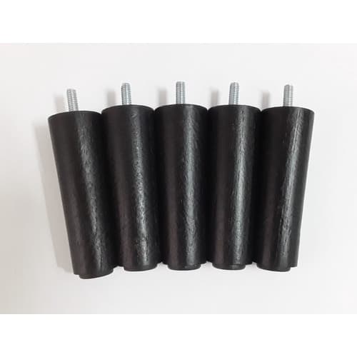 Kit Pés 12cm para Cama Box kit com até 14 Unidades Madeira Casal Solteiro Queen ou King - Cor Preto