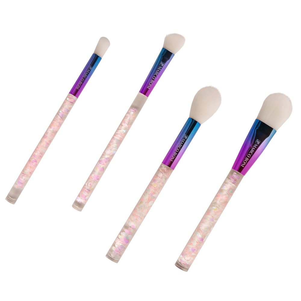 Kit Pinceis De Maquiagem  Pincel Para Sombra Pincel Para Base Pincel Para Pó E Blusch E Pincel Esfumar Linha Aqua Marco Boni