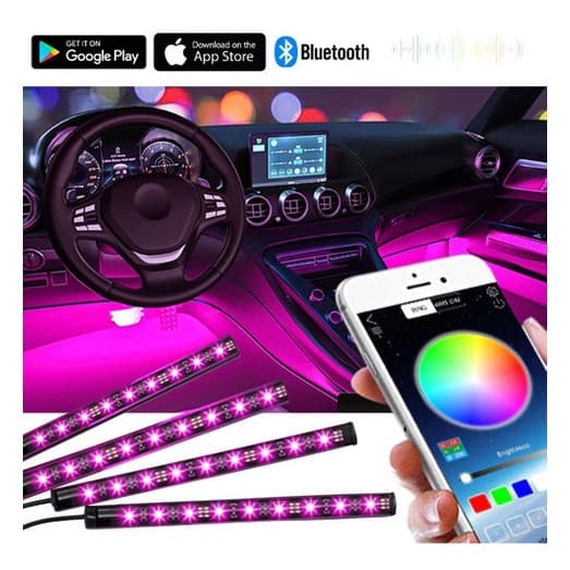 Carro Atmosfera strobo musica Luz RGB LED Neon Decoração De Interiores Lâmpada Strip Do KiT Tuning fita automovel carro