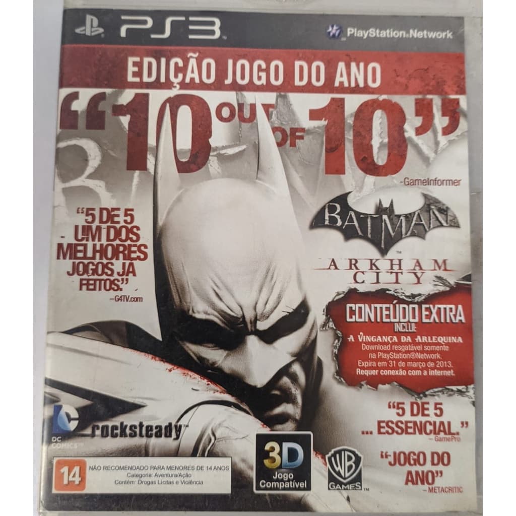 Batman Arkham City Game Of The Year Edition Mídia Física Ps3 Original