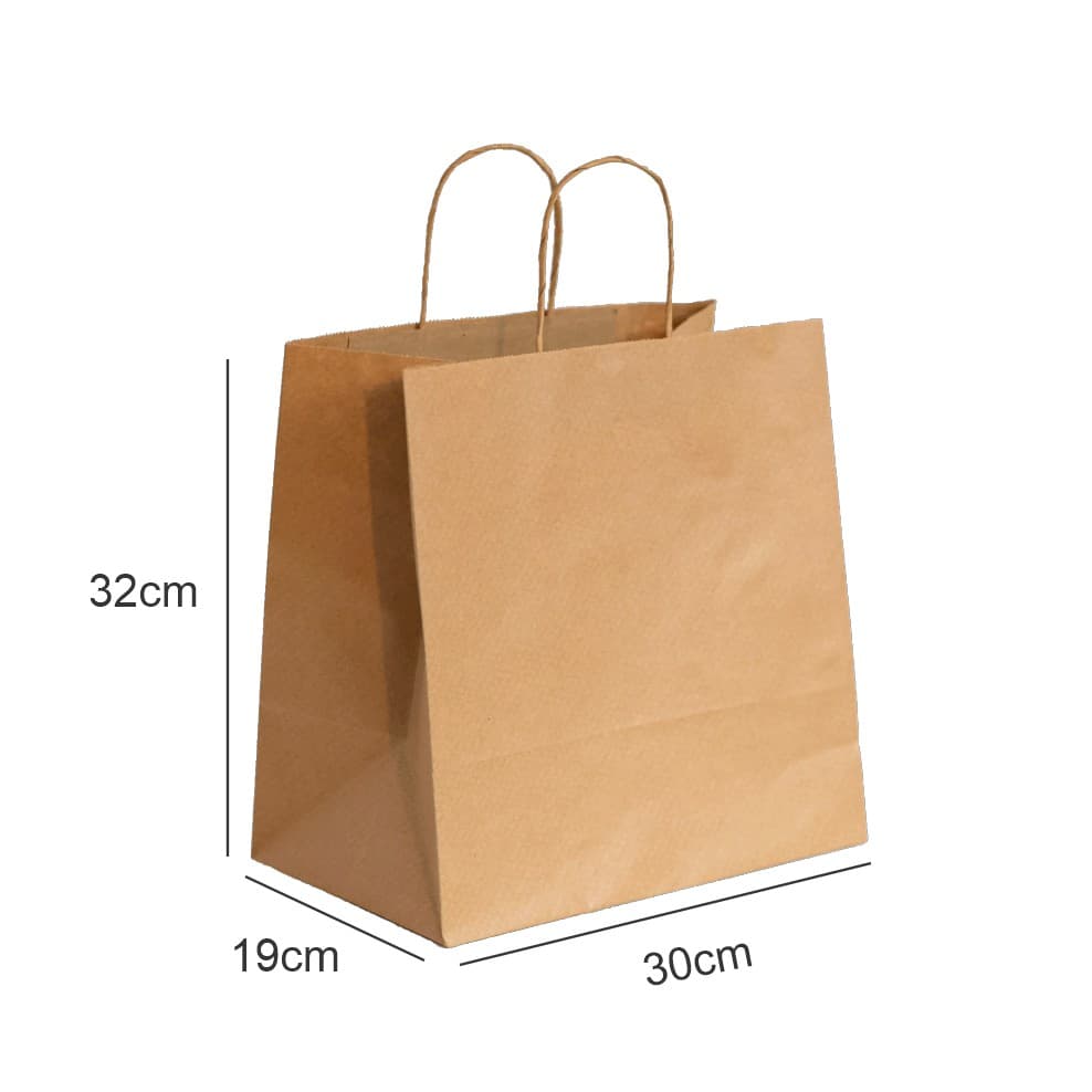 Sacola Kraft com alça 30x19x32 Parda ( 10 Unidades )