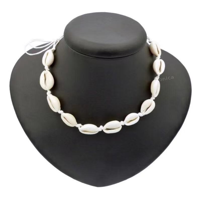 Choker de Buzios femenina tendencia verão colar de conchas praia natural