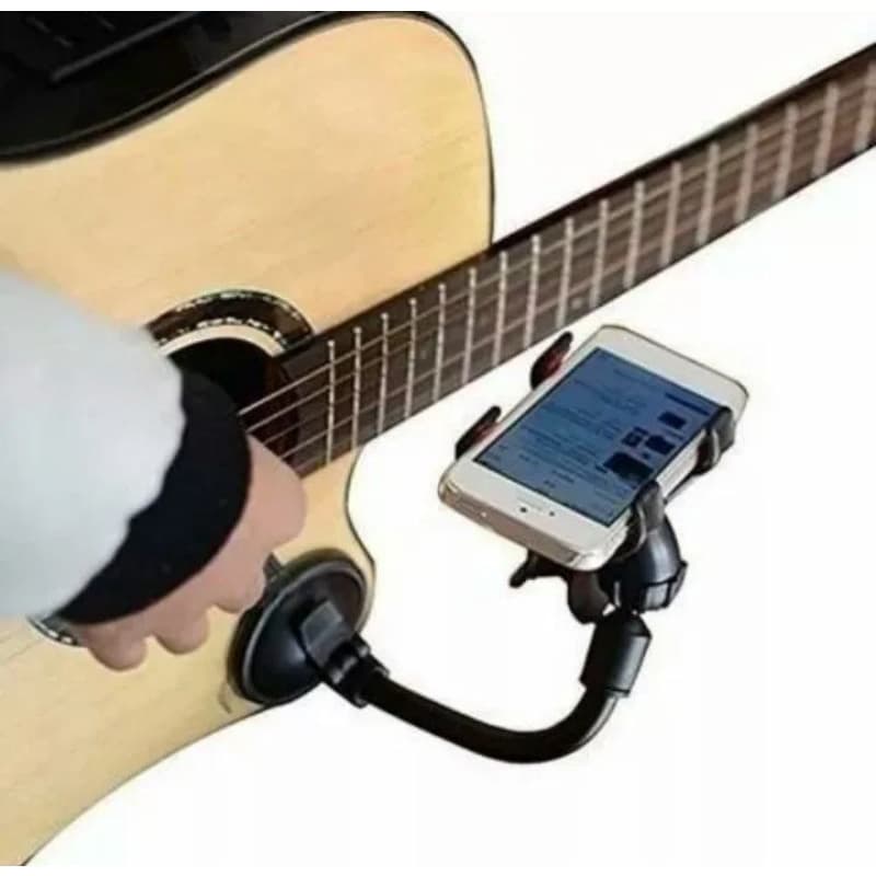 Suporte de celular e smartphone para acoplar no violão toque sua música preferida ótimo para iniciantes