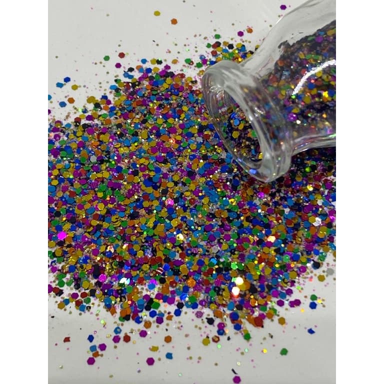 Glitter Flocado Mix Colorido Unhas Resina Maquiagem 10 gramas