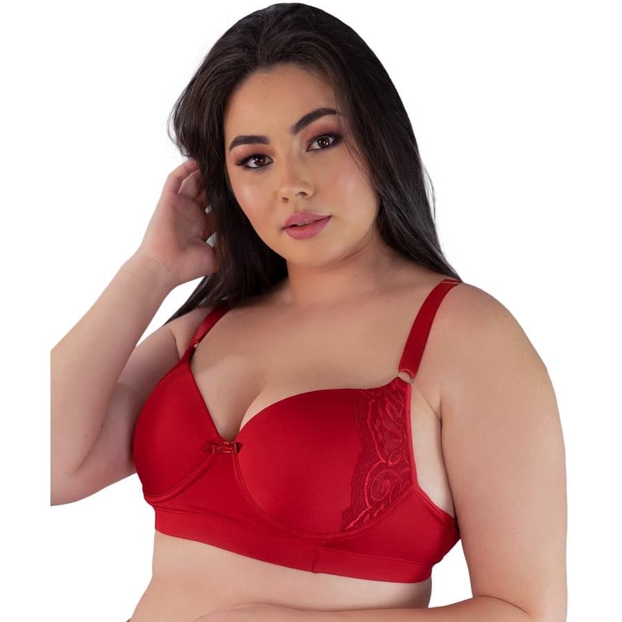 Sutiã Plus Size Bojão Soutien Reforçado Alça Sustentação Rendão