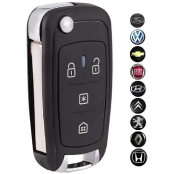 Chave Canivete Positron Flex Alarme Positron PX80 + Emblema + Lâmina