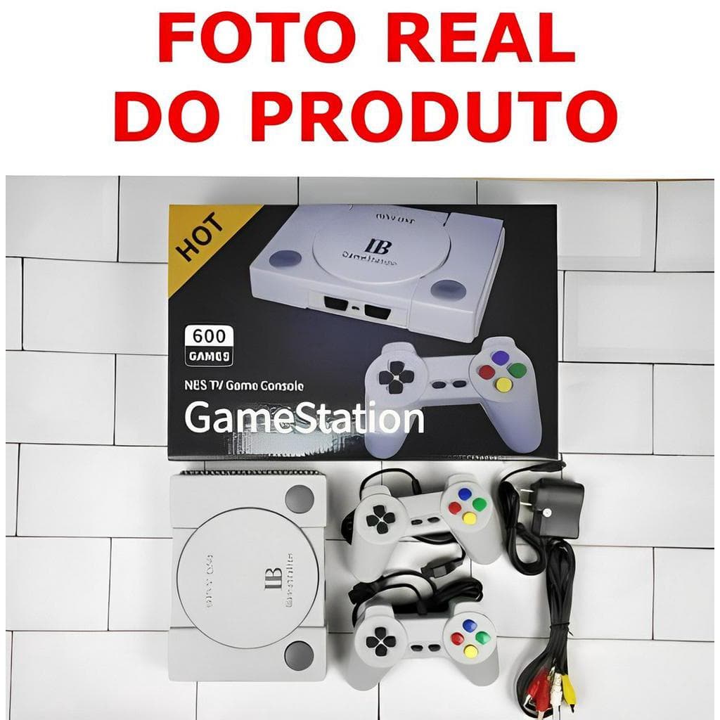 Videogame Gamestation 600 Jogos 8 bits com 2 Controles Retro