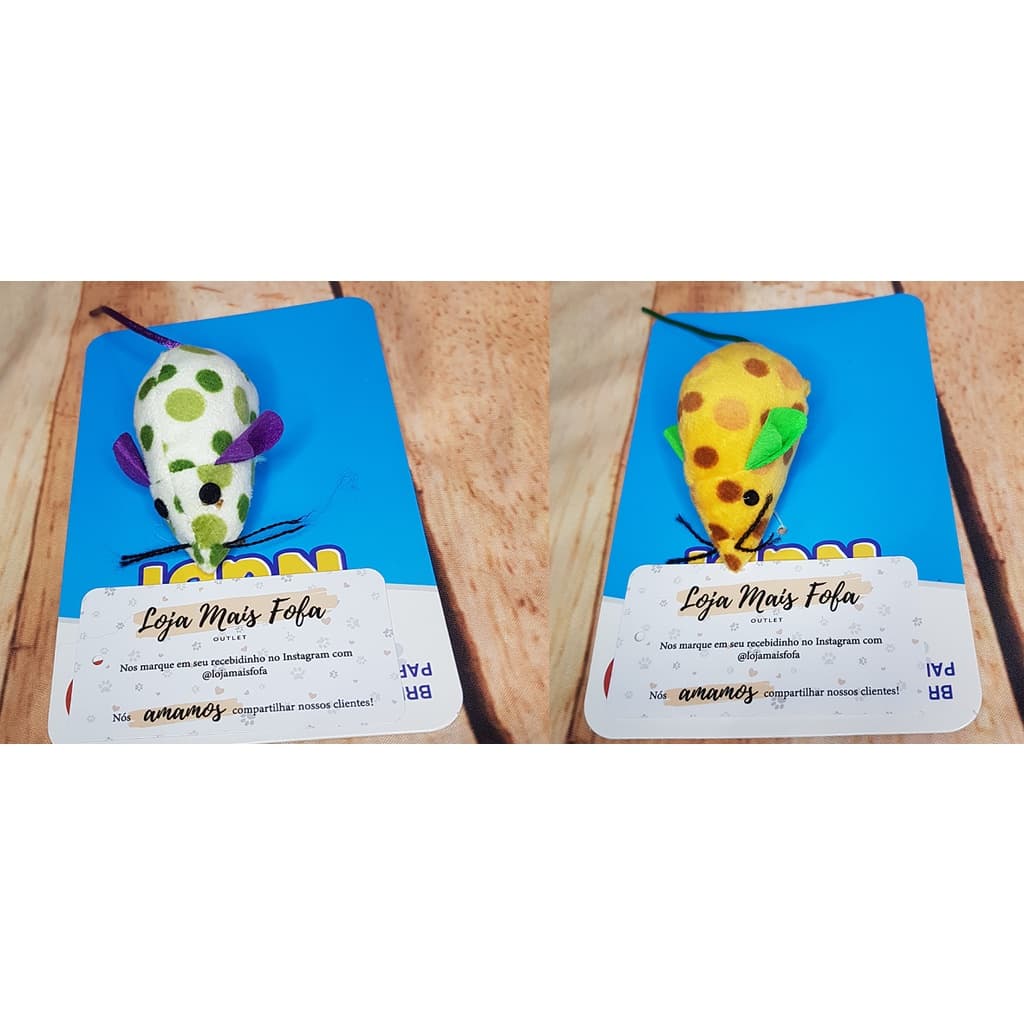 Ratinho de pelúcia para gatos com catnip - erva de gato - para cachorro de pequeno porte