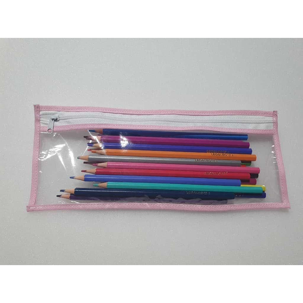 Necessarie para Lapis de Cor Pvc Higiene com Zipper Facil limpeza Estojo em Pvc para Lapis de Colorir com Zipper
