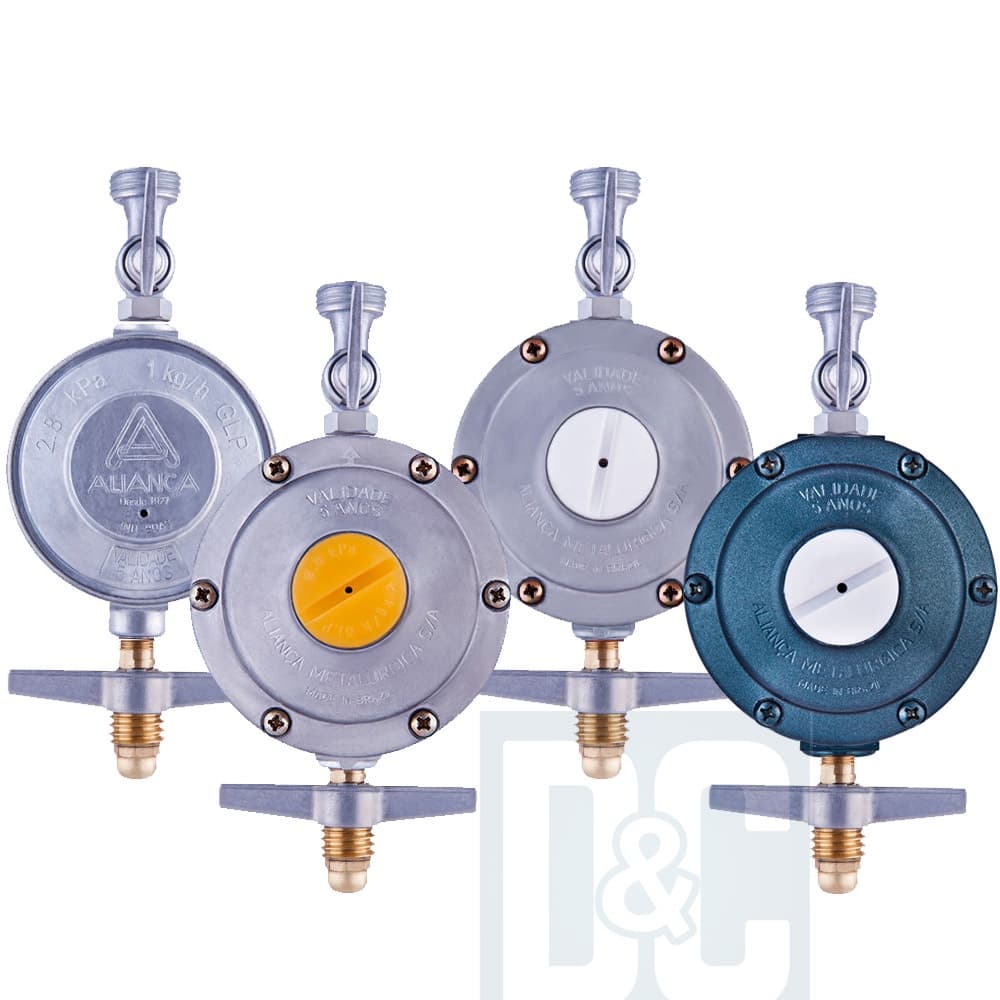 Regulador De Gás Click Aliança 1kg 2kg 5kg 7kg P/ Mangueira Flexível com Bico 1/2"  **