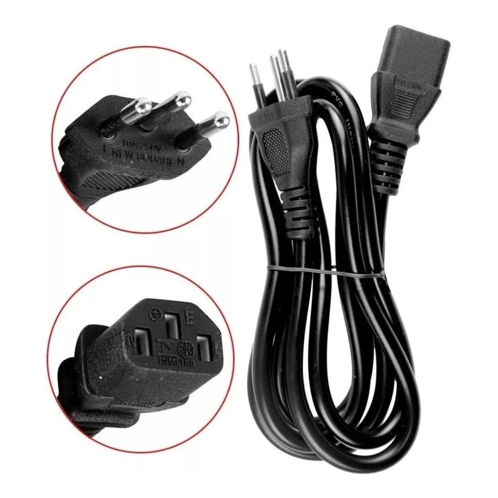 Cabo De Força Tv Samsung, Aoc, Pc, Xbox 360, Panela Elétrica Envio imediato promoção