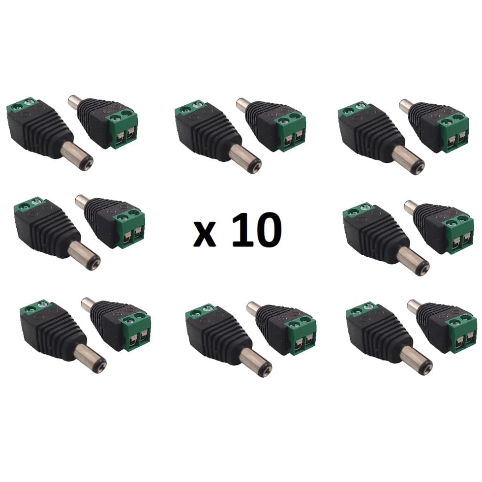 CONECTOR P4 BORNE MACHO - A9 KIT COM 10 UNIDADES, conector usado para ligar a alimentação das câmeras. cabo indicado para instalações organizadas e de fácil manutenção