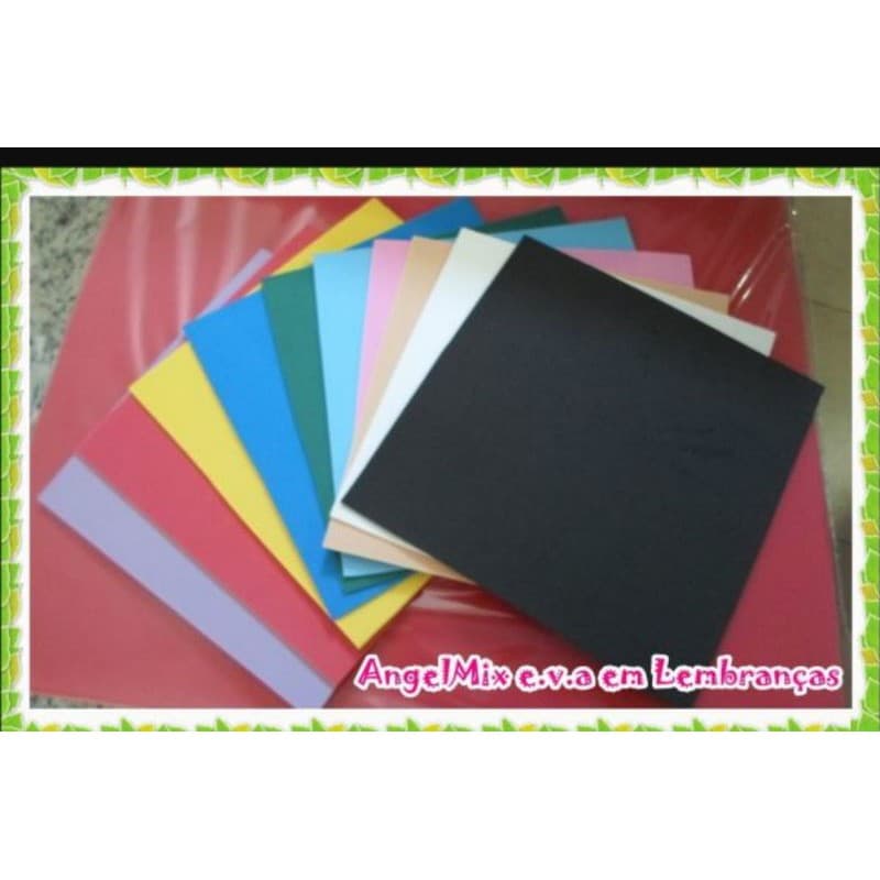 retalho de Eva liso - 20cm x 20cm pacote com 10 unidades
