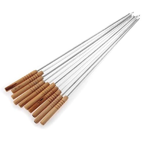 BK 10/12 Pcs Piquenique Ao Ar Livre Churrasco Espetos Assado Vara Agulha De Aço Inoxidável