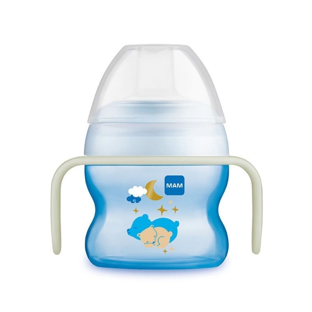 Copo De Treinamento 150 ml Starter Brilha Escuro Night Antivazamento Azul Mam 4253