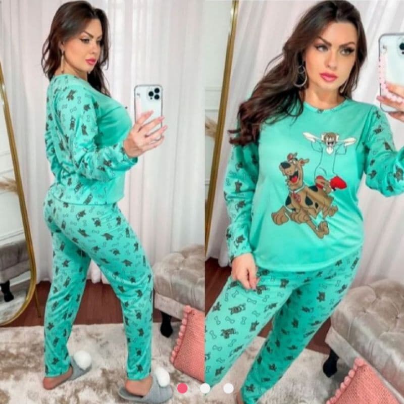 Pijama adulto feminino verão, outono, meia estação, temático personagem