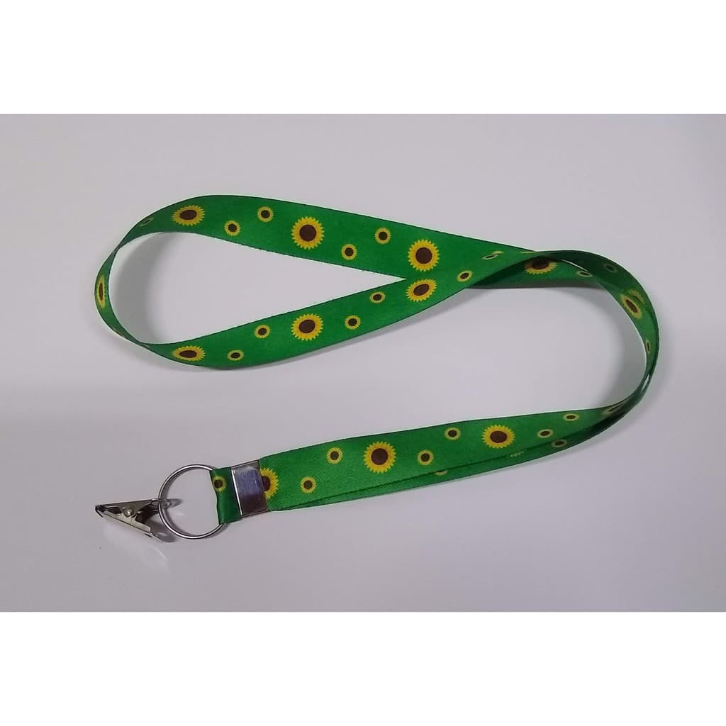 Cordão Para Crachá - GIRASSOL - Acabamento Argola + Jacaré
