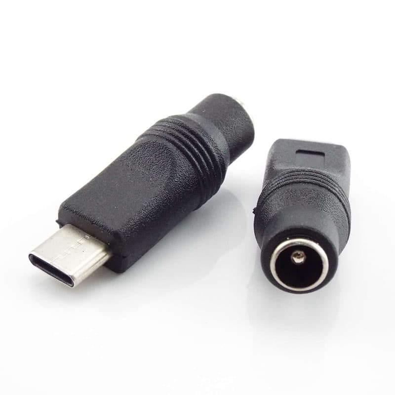 Adaptador De Alimentação DC 5.5x2.1mm Para Tipo-C USB Macho Fêmea Jack Conector Laptop Notebook Computador PC BRK1