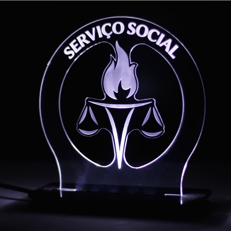 Luminária de Acrílico Serviço Social - Elood
