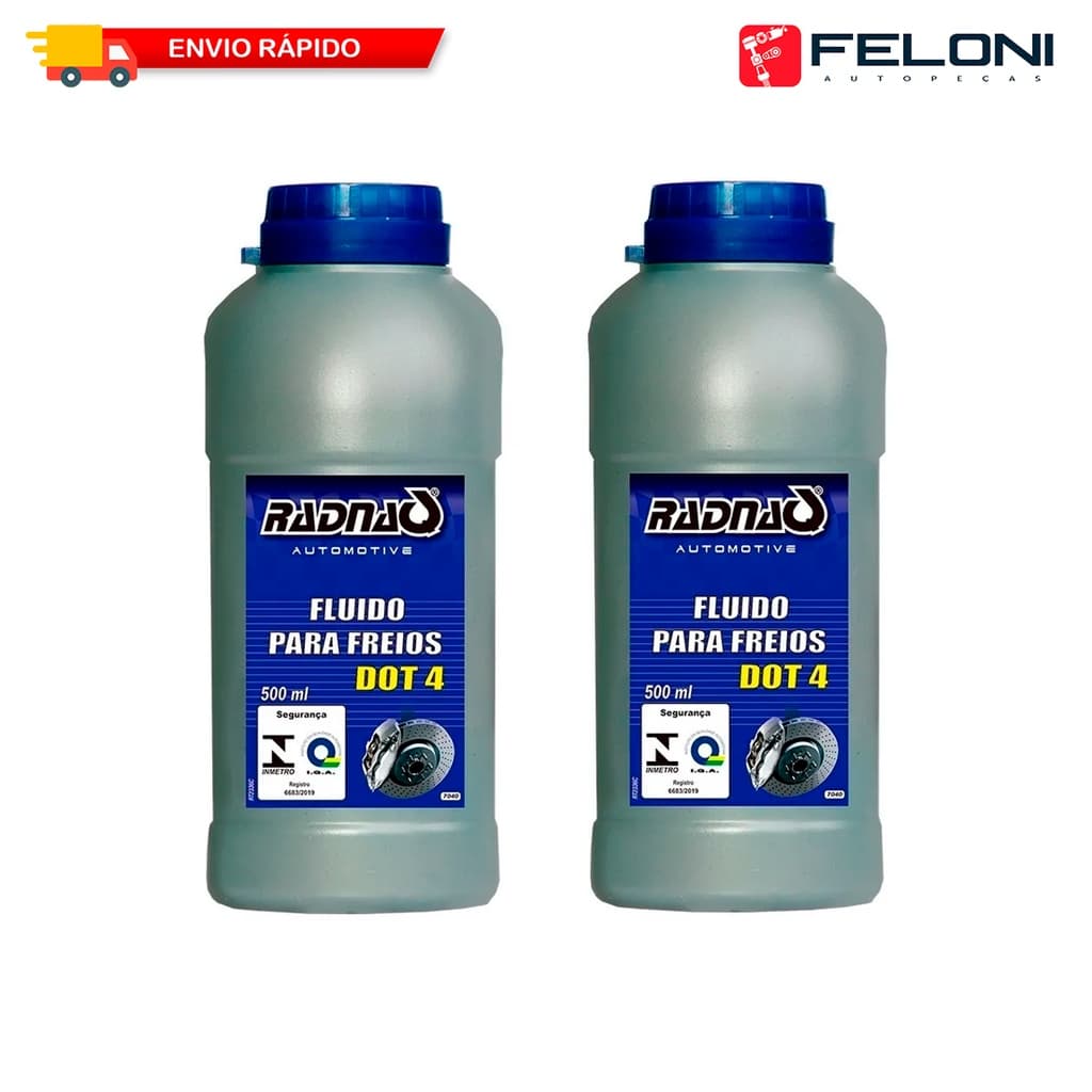 Fluido De Freio Radnaq Dot4 500ml - 02 Unidades