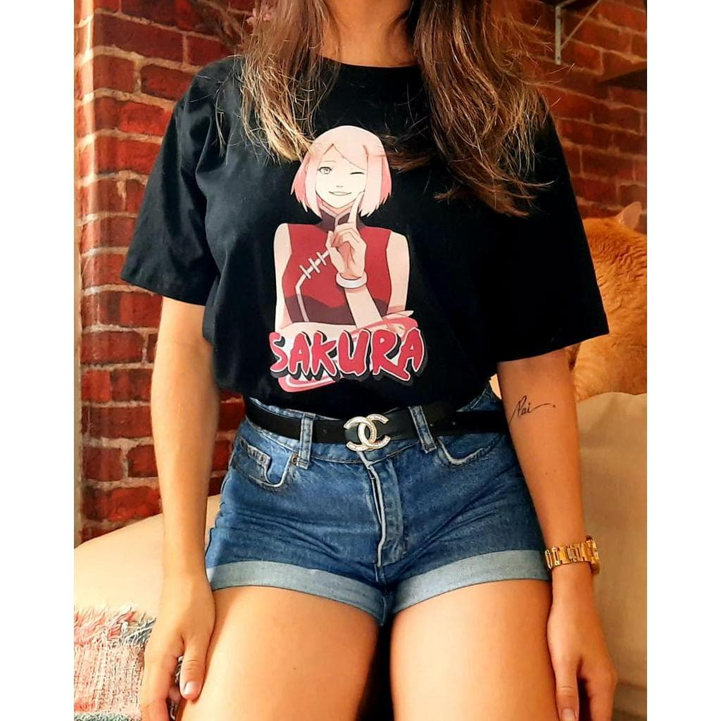 Camiseta T-shirt Anime Naruto Sakura  (Fem e Masc)