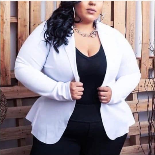 Blazer Blaser Plus Size Neopreme Moda Tendência Elegante Glamour