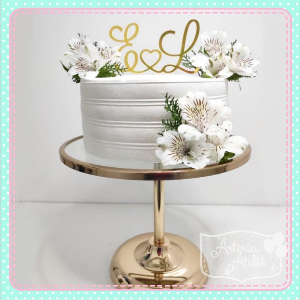Toper Topo de bolo Tag Decoração Festa Casamento Noivado Bodas Nomes letra dourado prata