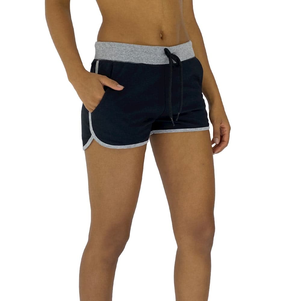 Shortinho Feminino Moletom MXD Conceito Preto Academia Esporte Casual Passeio
