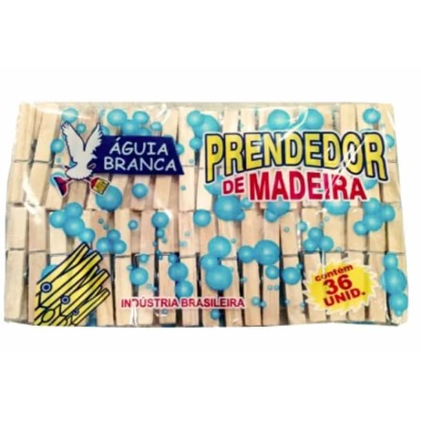 36 Prendedor Pregador De Madeira Tradicional Para Roupa Varal Artesanato
