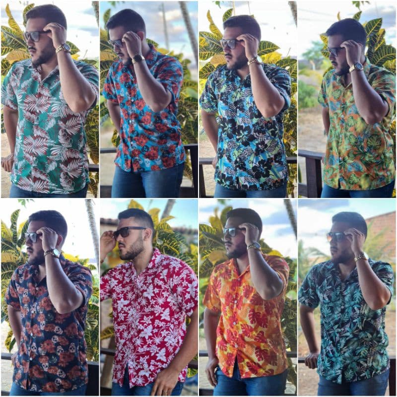 Camisa Floral Masculina Camisa Social Estampada