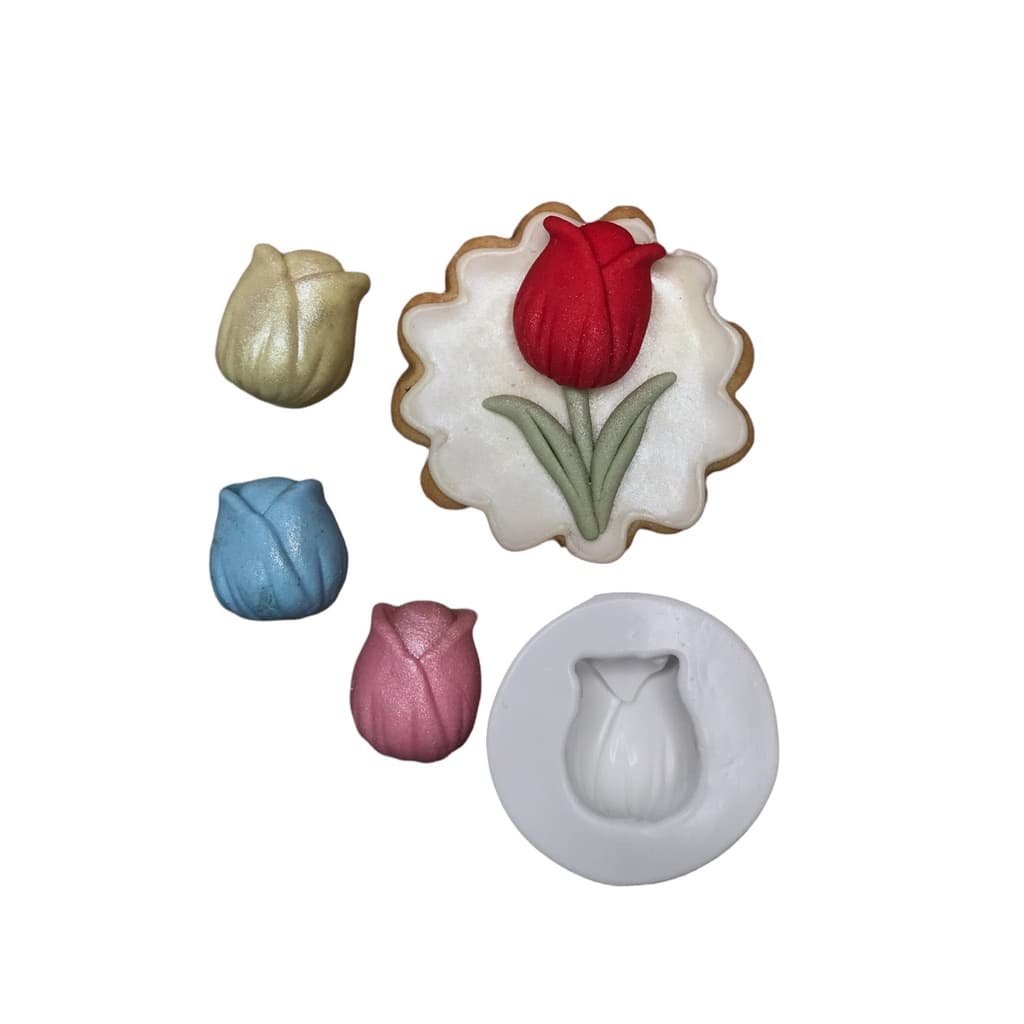 Molde de Silicone Tulipa Thay G Forma de Silicone para Confeitaria e Biscuit 1793